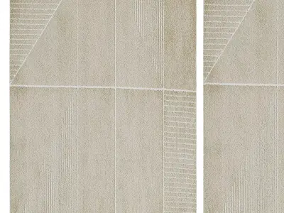 Charlotte Beige Geometric Rug 3D model