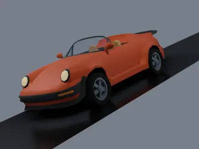 Classical Low-poly sport car convertible Low-poly 3D model