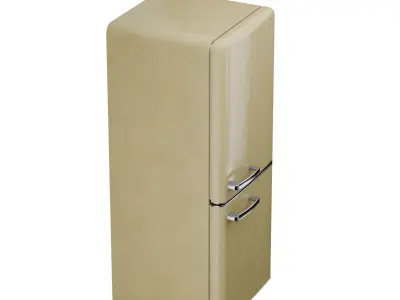Retro Vintage Fridge Exterior Free 3D model