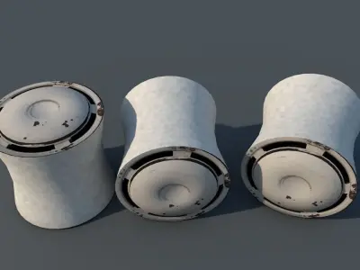 Bus Wheel Low-poly 3D model