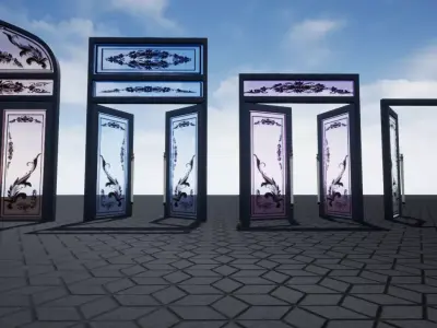 Nice Decorative Doors Unreal Engine Assets 3D model