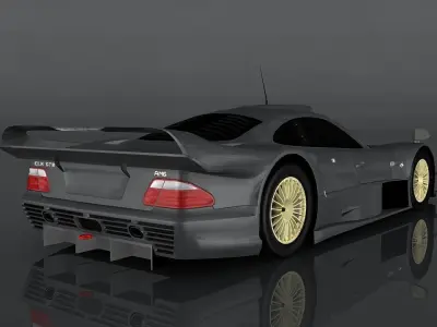 Mercedes Benz CLK GTR Low-poly 3D model