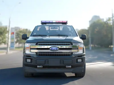 Ford F-150 lariat truck super crew cab 2020 Low-poly 3D model