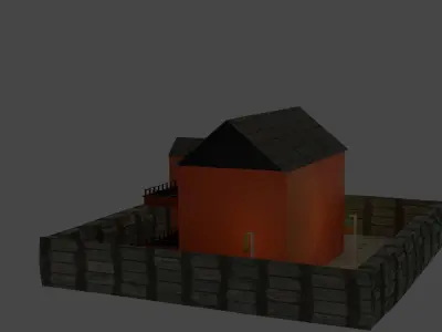 Garden House Low-poly 3D model