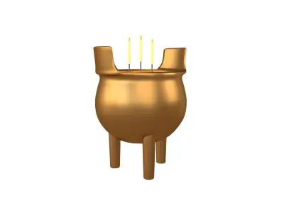 Cartoon Incense Burner v1 003 Low-poly 3D model