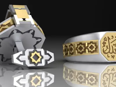 Muslim ring and cufflinks 3D print model