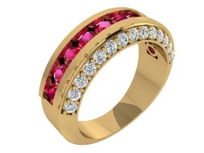 Channel Setting Band Ring 3549 3D print model