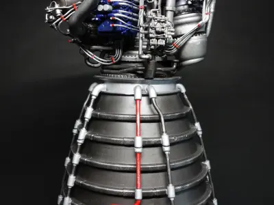RS-25 Space Shuttle Rocket Engine 3Dprint model 3D print model