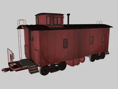 Caboose Train Car 3D model