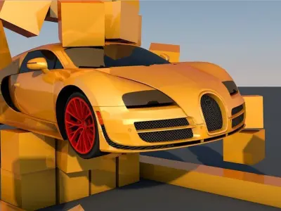 Bugatti luxury and racing car 3D model