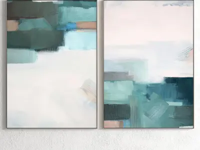 Plaster Two Photo Frame 98 Low-poly 3D model