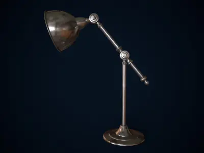 Metal table lamp loft style  Low-poly 3D model