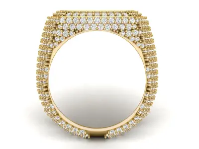 Diamond Signet Ring  3D print model