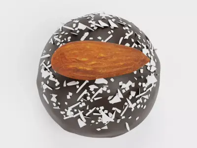 Chocolate Candy V4 - Dark Dome with Coconut and Almond Topper 3D model
