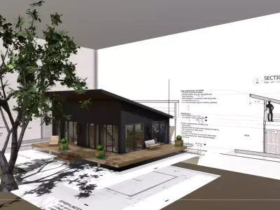 House 24-36 Lean Cottage Plans Low-poly 3D model
