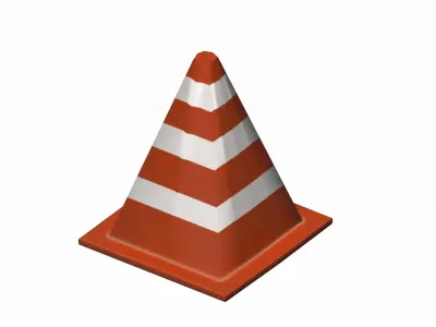Traffic cone Low-poly 3D model
