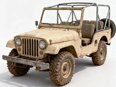 Desert Warrior- Battle-Worn Military Jeep 3D Model Low-poly 3D model