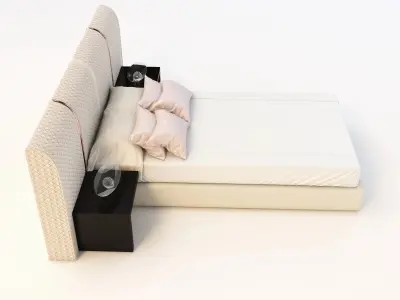 luxury hotel room bed 3D model