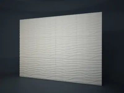 01 SILK PATTERN 3D WALL Low-poly 3D model