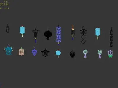 Game Building Decoration - Lantern 01 3D model