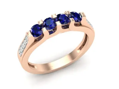 AV 454 Diamond Ladies Wedding Band Ring 3D print model