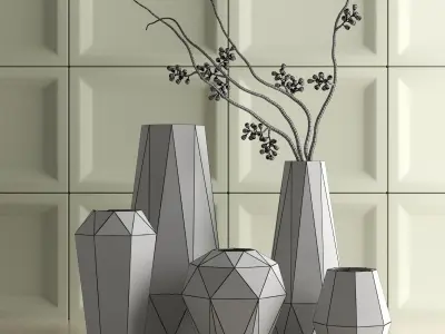 set1100 set of vases 3D model