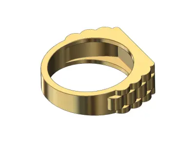Watch links rectangular signet ring 3D print model