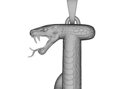 High Detail Snake Letter I Pendant Sculpted 3D Print Model 3D print model