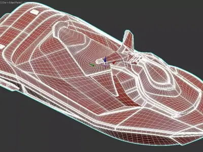 Sea-Doo Spark Personal Watercraft Orange Black 3D model 3D model