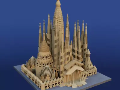 Sagrada Familia  Low-poly 3D model