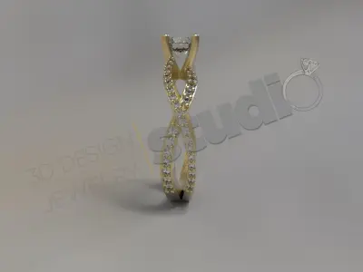 Luxury brilliant infinity engagement solitaire ring 3D print model