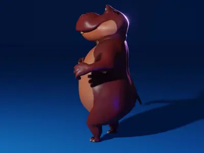 Stylized hippopotamus model Low-poly 3D Low-poly 3D model