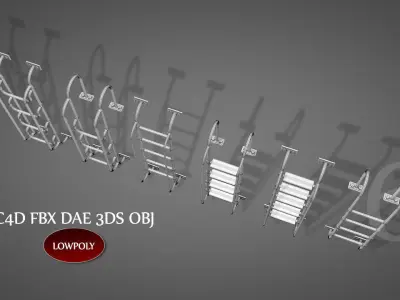 Metal Ladders Low-poly 3D model