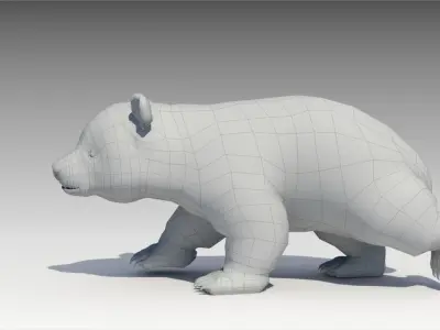Giant Panda Animated Low-poly 3D model