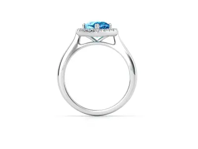 ZDR0110 topaz and diamond ring 3D print model
