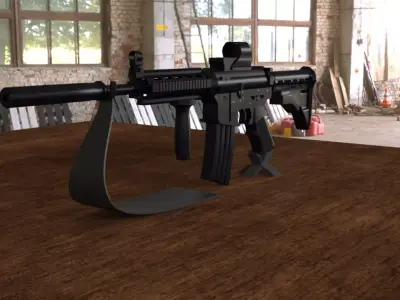 High-Quality M4A1 Assault Rifle 3D Model Low-poly 3D model