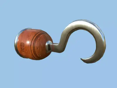 Pirate Hook A1 - Wooden Luxury - Character Design Fashion Low-poly 3D model