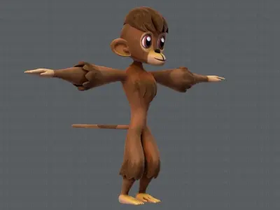 Monkey V01 Low-poly 3D model