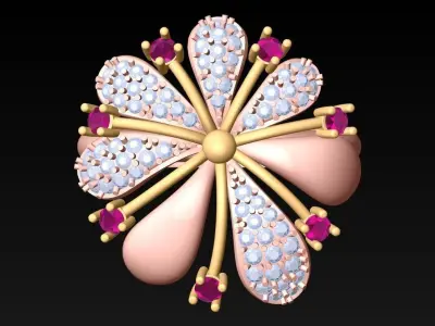 Flower Rings - Womens Ring - N4345 3D print model