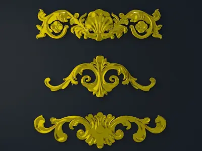 Building or furniture floral design 3D model