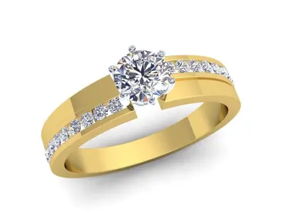 New Woman Solitaire Diamond Ring 3d Model  3D print model