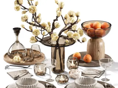 Amber Serenity Dining Composition 28 3D model