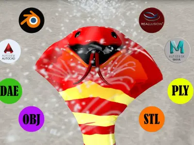 Snake with Animation Low-poly 3D model