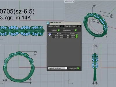 Chain Style Diamond Ring 0705 3D print model