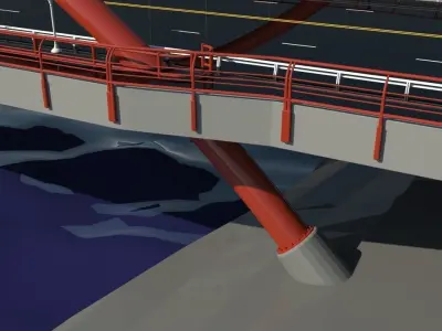 New York metal bridge  3D model