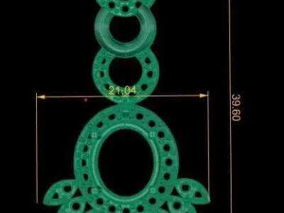 Luxury Wedding Earrings and Necklace 3d Printable Model 3D print model