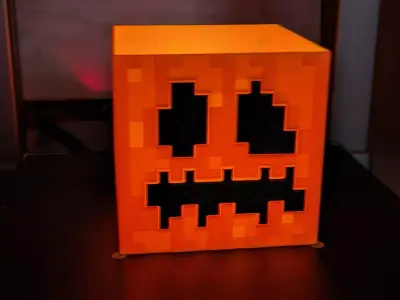3d printed Minecraft Pumpkin for halloween 3D print model