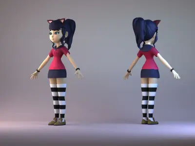 woman girl body glamour fashion cartoon character sport 3D model