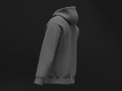 Male regular hoodie 3D model