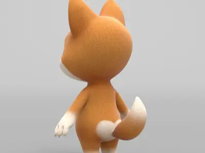 Dog cartoon character modeling textures 3D model